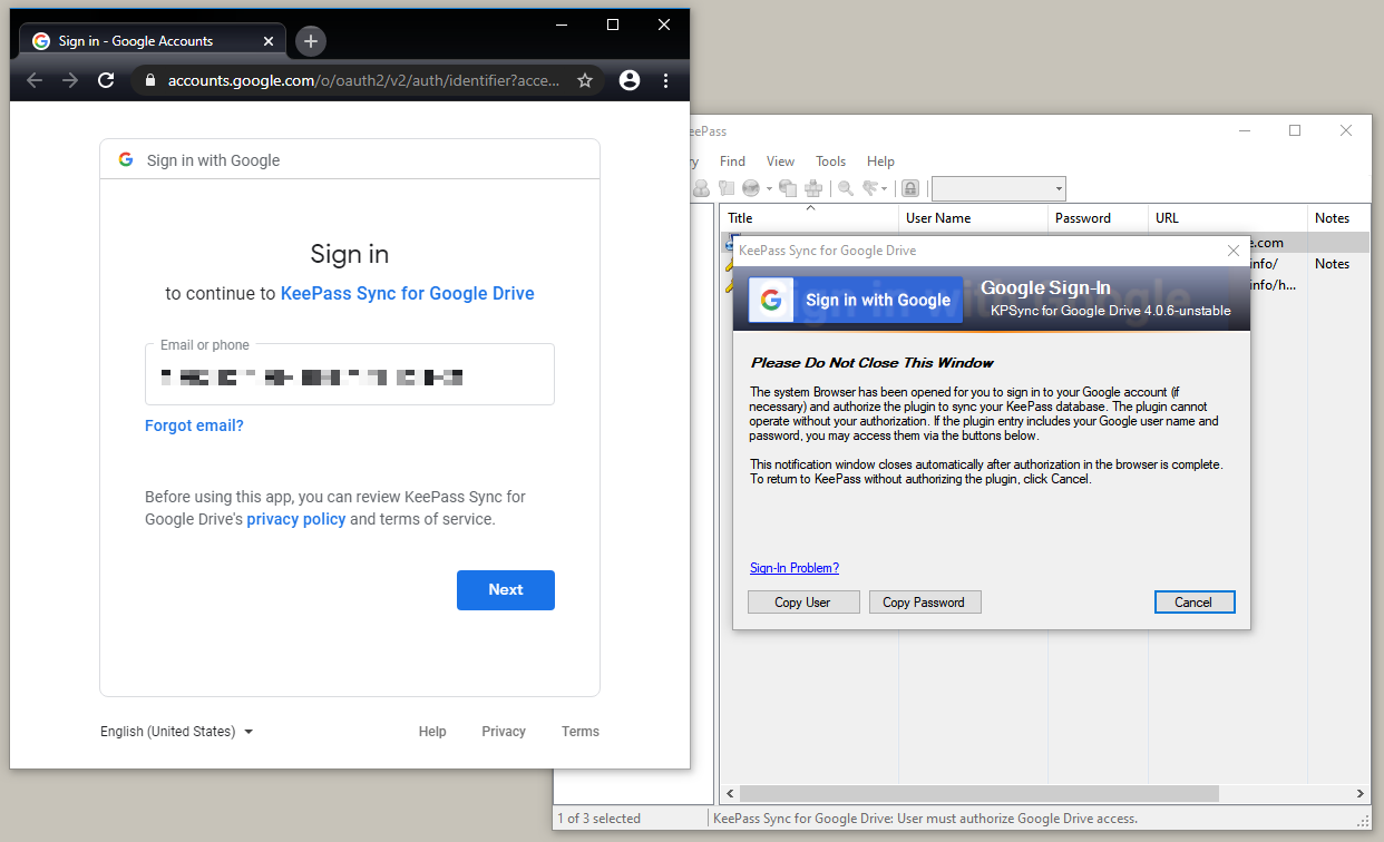 Prompt and Google Sign-in Page