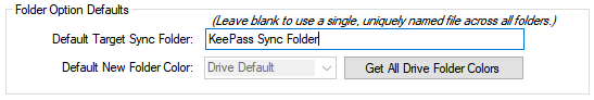 Sync Folder default options and color